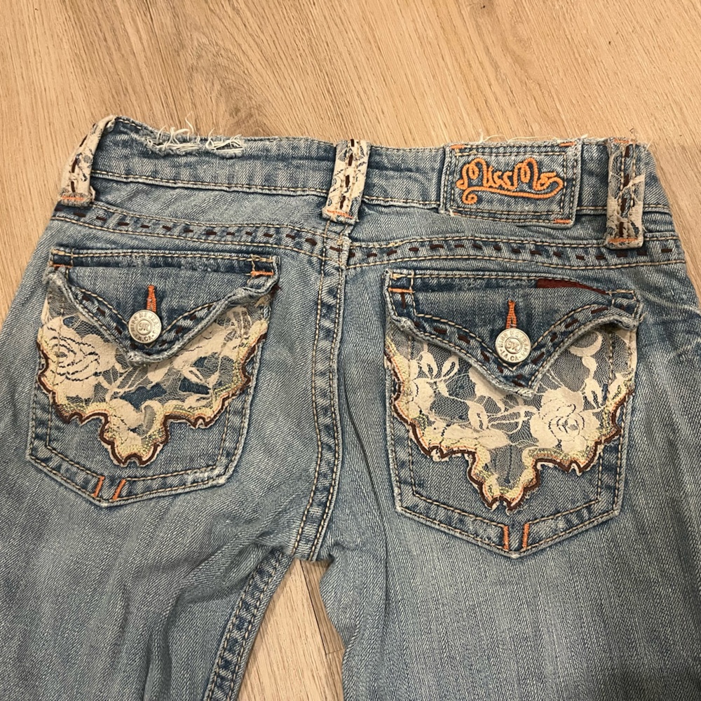 Miss Me Light Blue Jeans with Lace Accents